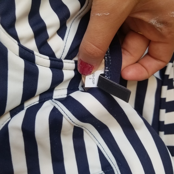 J.Crew striped underwire one piece - Picture 2 of 5